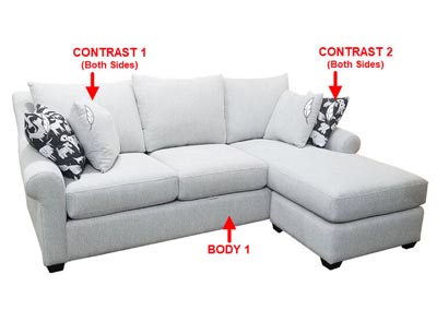 Image for Performance Fabric Sofa Chaise w/ 4 Pillows