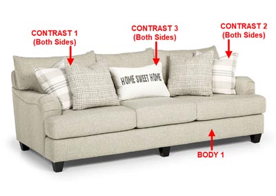 Image for Performance Fabric Sofa w/ 5 Pillows