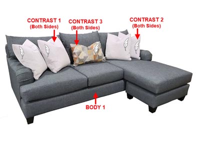 Image for Performance Fabric Sofa Chaise w/ 5 Pillows