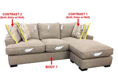 Image for Performance Fabric Sofa Chaise w/ 4 Pillows