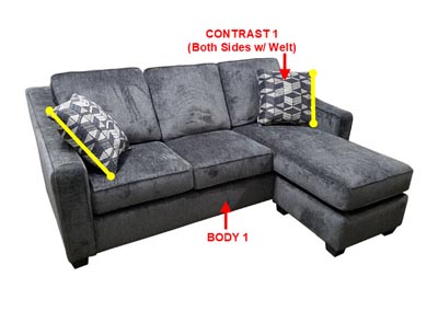 Image for Performance Fabric Sofa Chaise w/ 2 Pillows