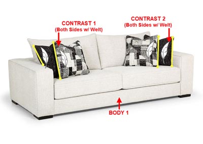 Image for Performance Fabric Sofa w/ 4 Pillows
