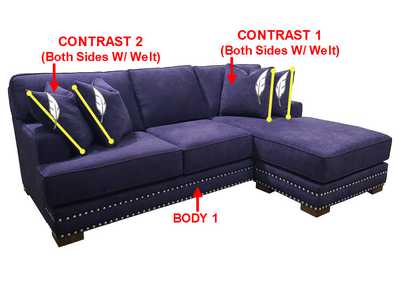 Image for Performance Fabric Sofa Chaise w/ 4 Pillows