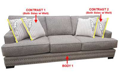 Image for Performance Large Fabric Sofa w/ 4 Pillows