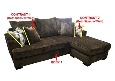 Image for Performance Fabric Sofa Chaise w/ 4 Pillows
