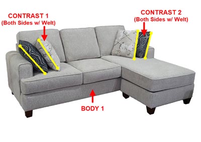 Image for Performance Fabric Sofa Chaise w/ 4 Pillows