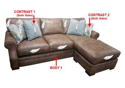 Image for Performance Fabric Sofa Chaise w/ 4 Pillows