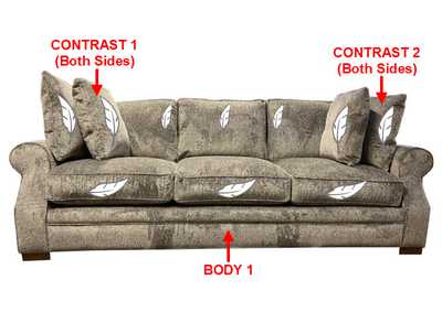 Image for Performance Large Fabric Sofa w/ 4 Pillows