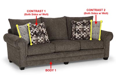 Image for Performance Fabric Sofa w/ 4 Pillows