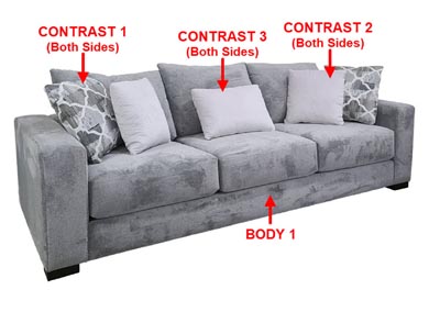 Image for Performance Fabric Sofa w/ 5 Pillows