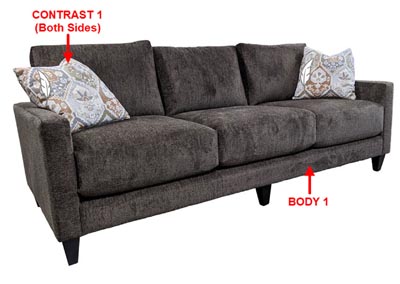 Image for Performance Fabric Sofa w/ 2 Pillows