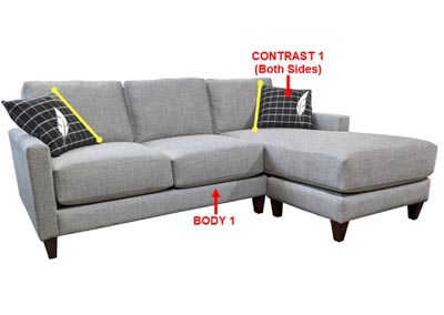 Image for Performance Fabric Sofa Chaise w/ 2 Pillows