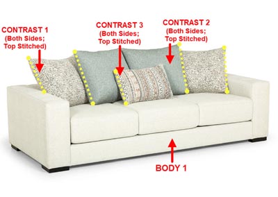 Image for Performance Fabric Sofa w/ 5 Pillows