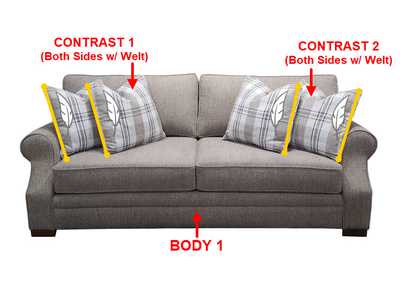 Image for Performance Fabric Sofa w/ 4 Pillows