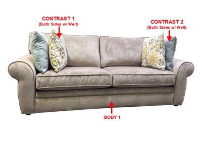 Image for Performance Fabric Sofa w/ 4 Pillows