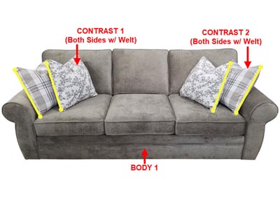Image for Performance Large Fabric Sofa w/ 4 Pillows