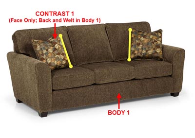 Image for Standard Fabric Sofa w/ 2 Pillows