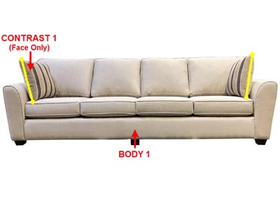 Image for Performance Extra Long Fabric Sofa w/ 2 Pillows