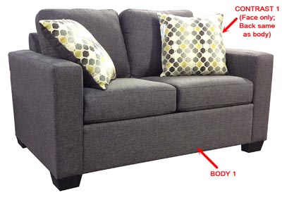 Image for Performance Twin Fabric Sleeper Sofa Gel w/ 2 Pillows