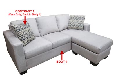 Image for Performance Fabric Sofa Chaise w/ 2 Pillows