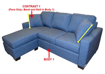 Image for Performance Fabric Sofa Chaise Queen Slpr. w/ Storage Gel w/ 2 Pillows