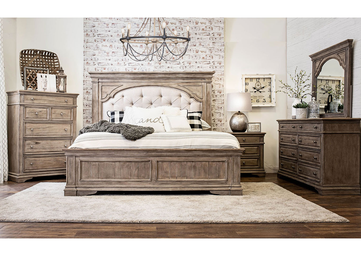 Highland Park Avenue Waxed Driftwood Panel Queen Bed,Steve Silver
