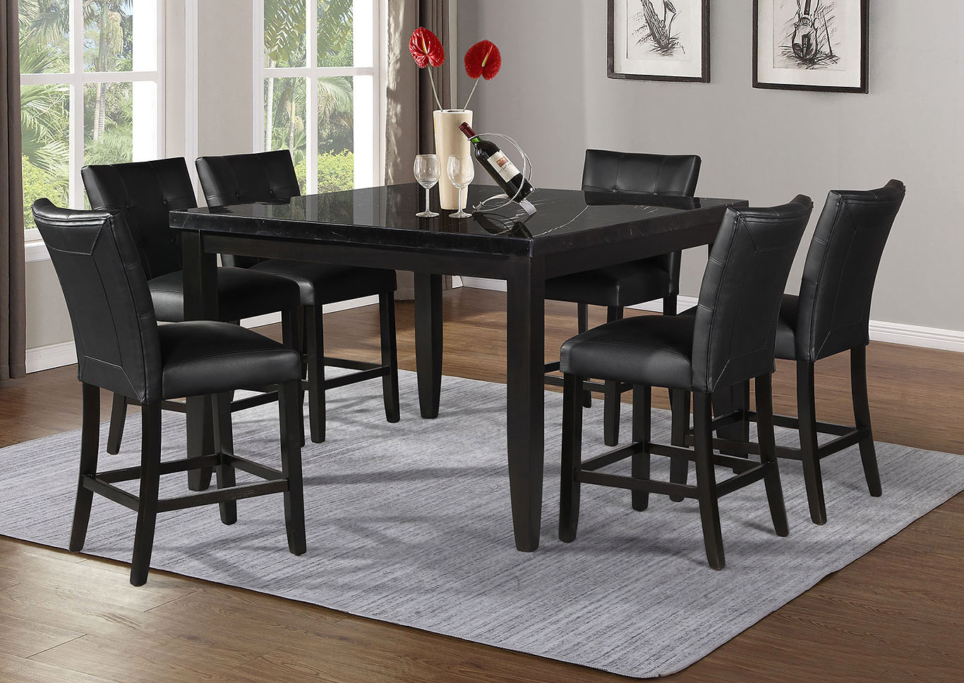 Markina White PU Counter Dining Chair [2/Ctn],Steve Silver