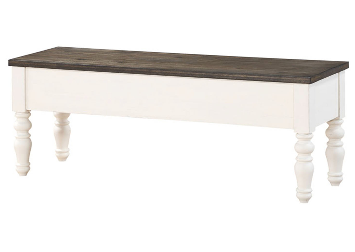 Joanna White Bench with Back,Steve Silver