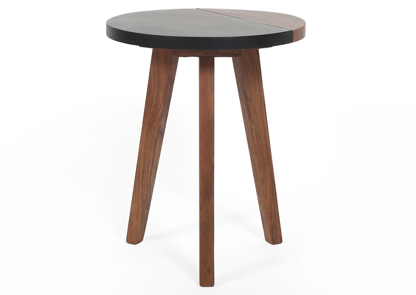 Caspian Brown Round Accent End Table,Steve Silver