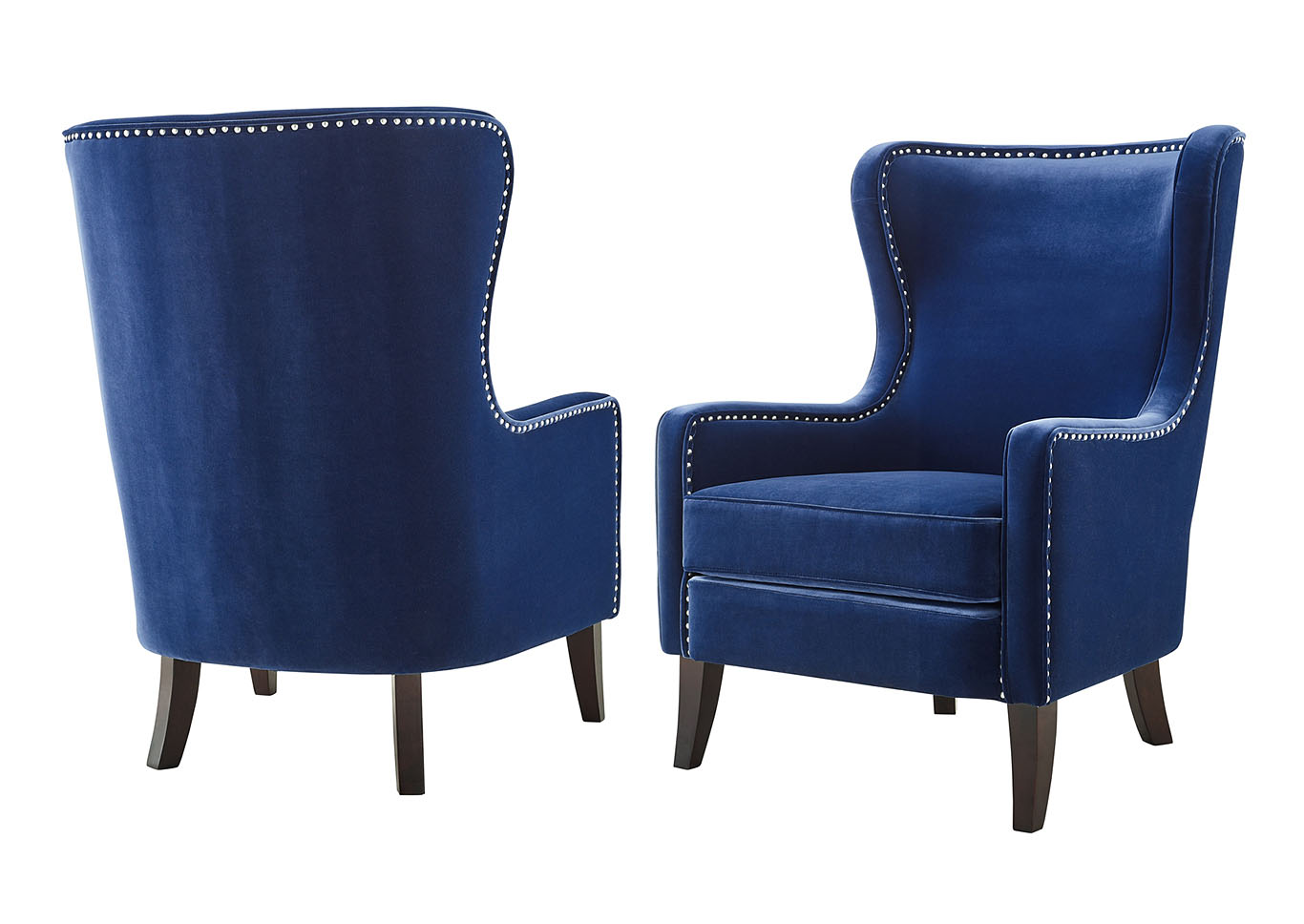 Rosco Navy Velvet Accent Chair,Steve Silver