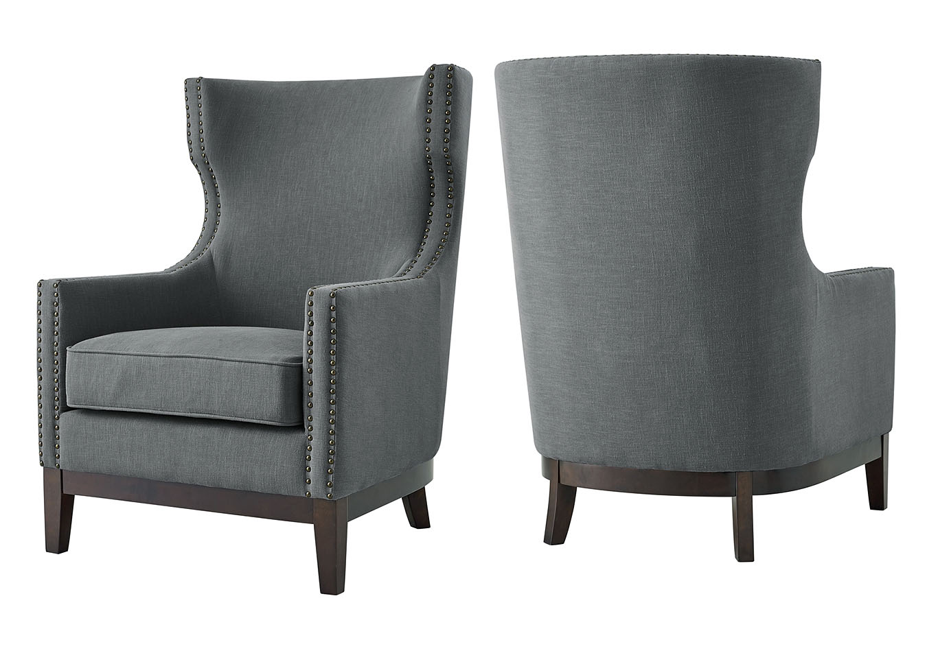 Roswell Gray Linen Accent Chair,Steve Silver