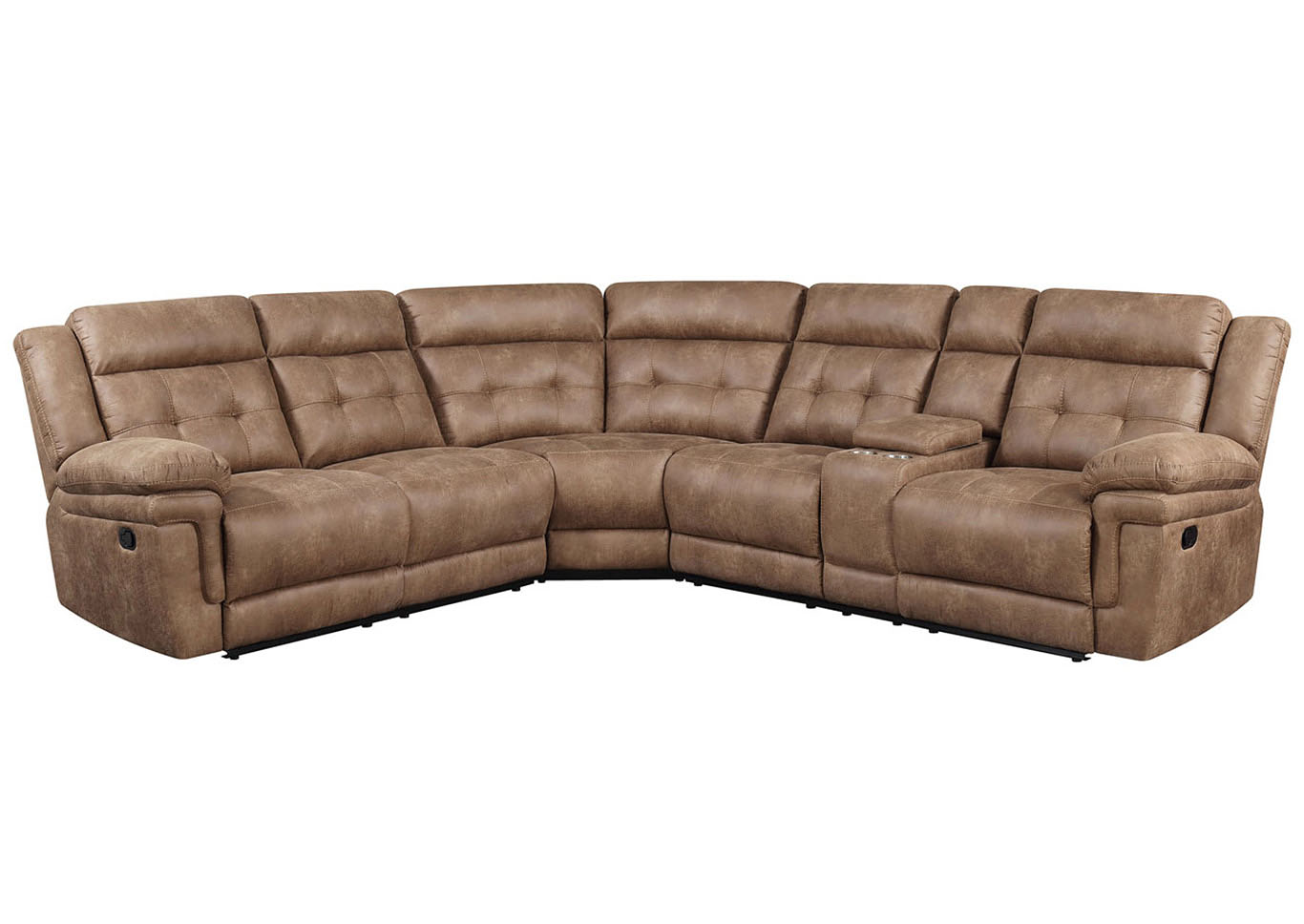 Anastasia Cocoa Right Arm Loveseat w/ Console & 1 Recliner,Steve Silver