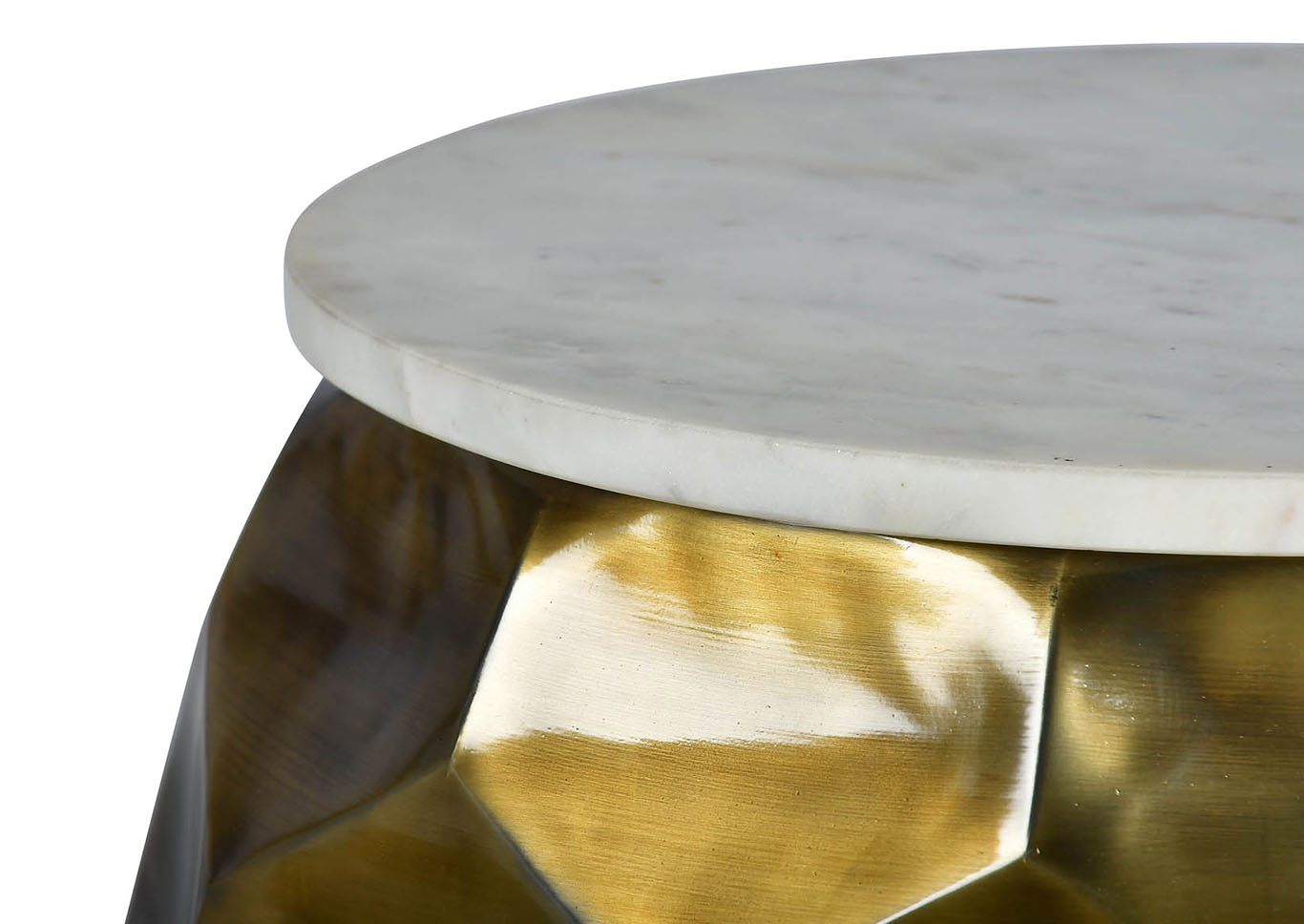 Stomp Pewter Round End Table,Steve Silver