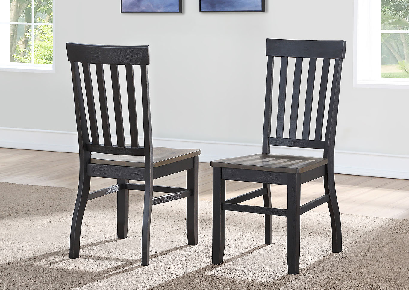 Raven Noir Grey Side Dining Chair [2/Ctn],Steve Silver