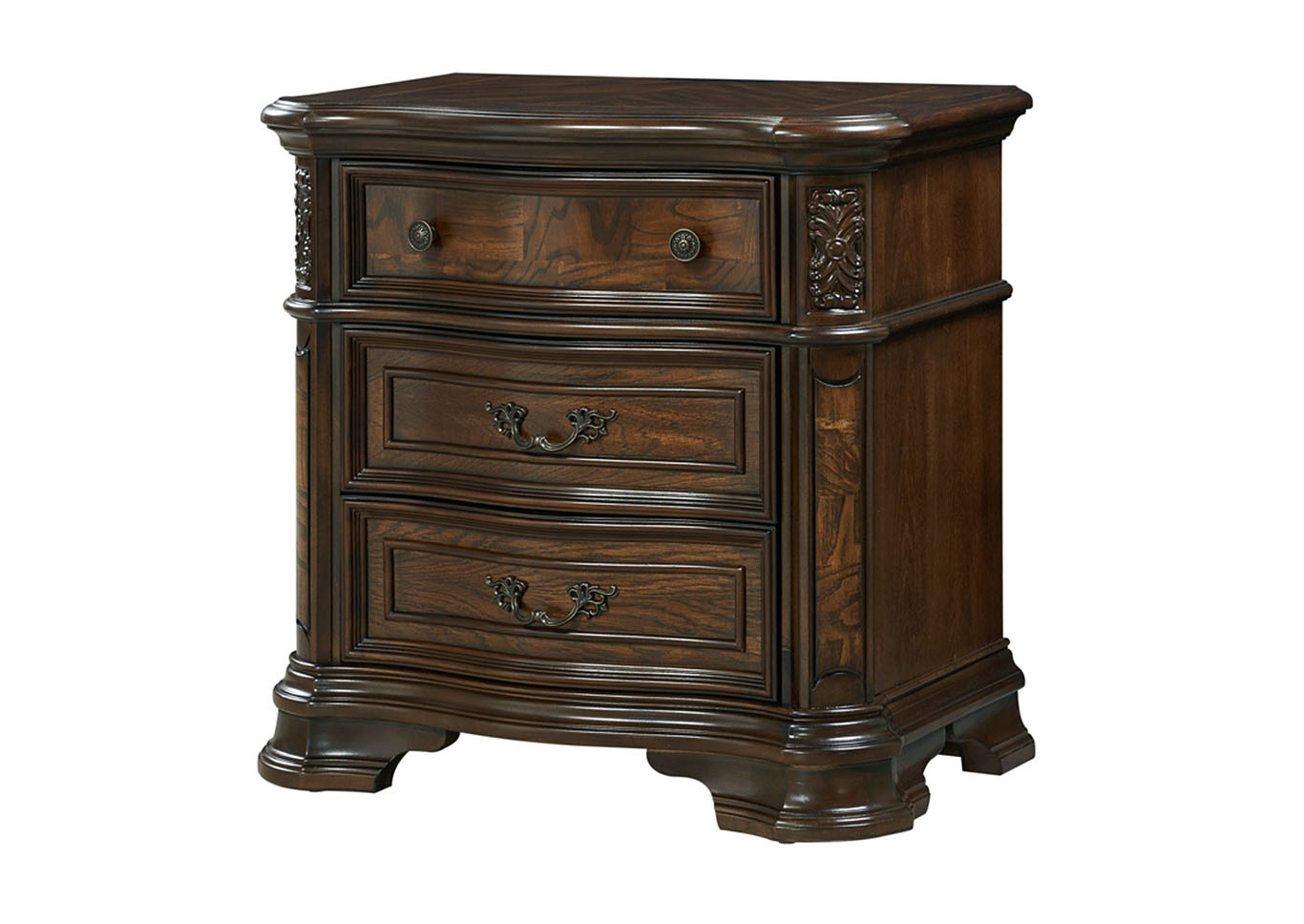 Royale Brown Nightstand w/USB and Power Outlet,Steve Silver