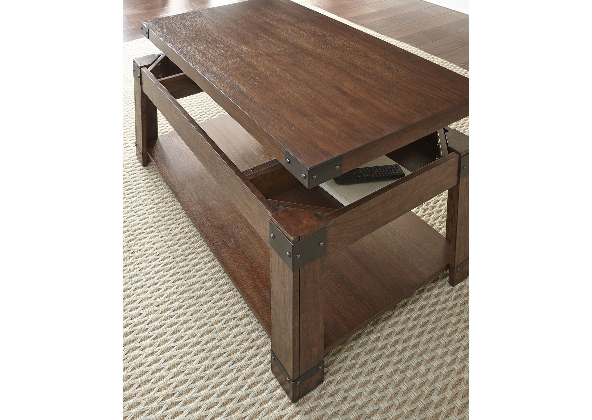 Arusha Brown Lift Top Cocktail Table w/Casters