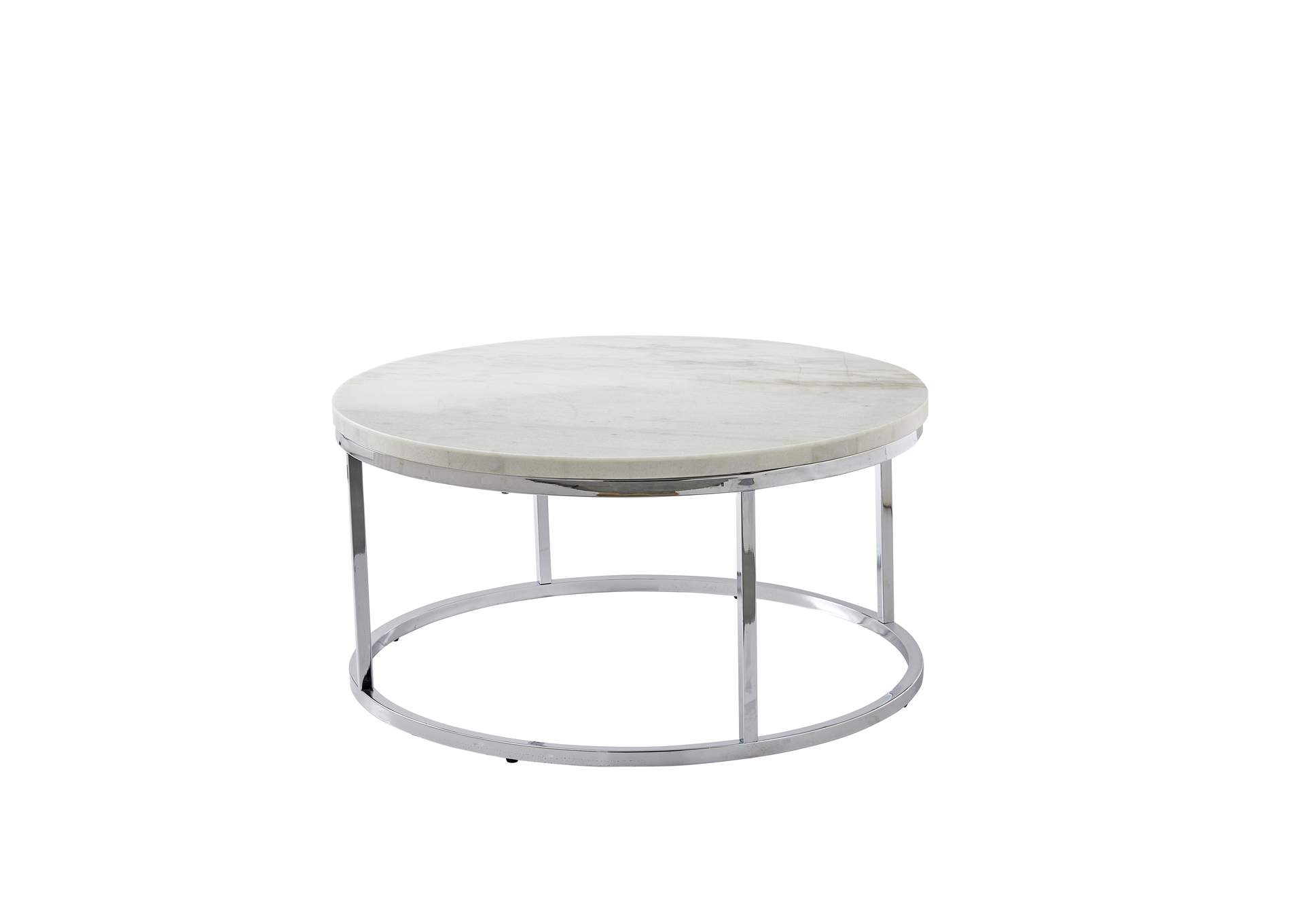 Echo White Marble Top Round Cocktail Table 36