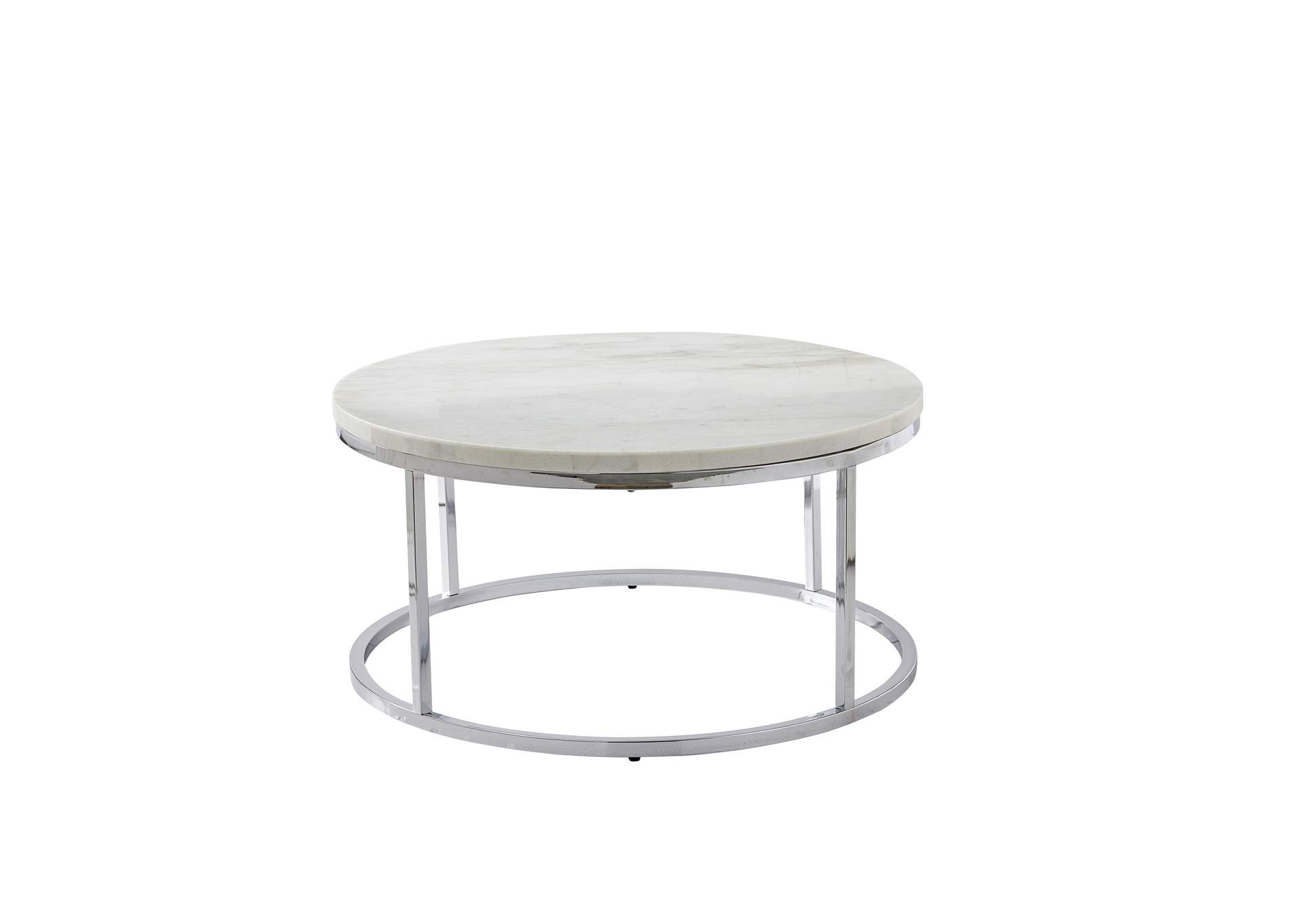 Echo White Marble Top Round Cocktail Table 36