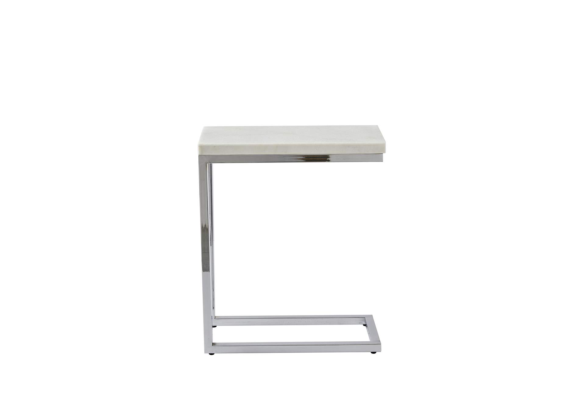 Echo White Marble Top Chairside End Table,Steve Silver