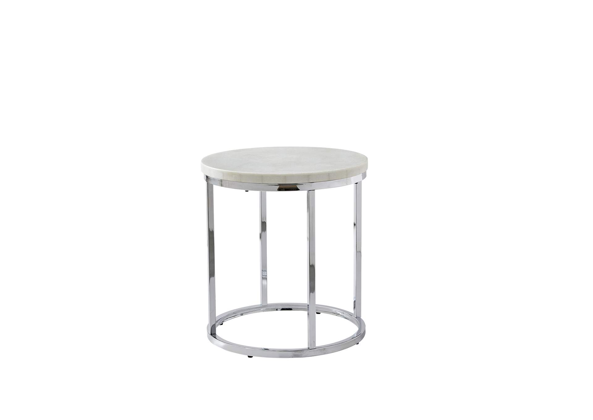 Echo White Marble Top Round End Table 22