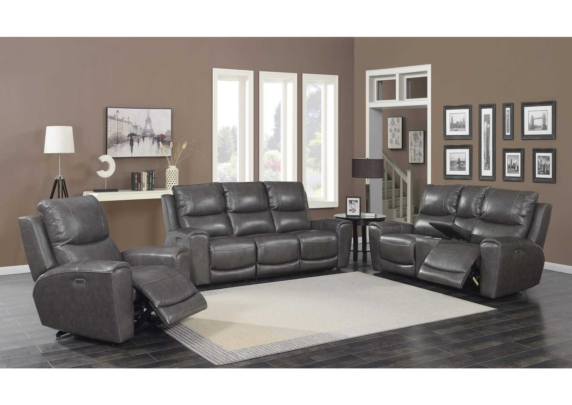 Laurel Grey Power-2 Recliner Sofa, Armchair & Loveseat