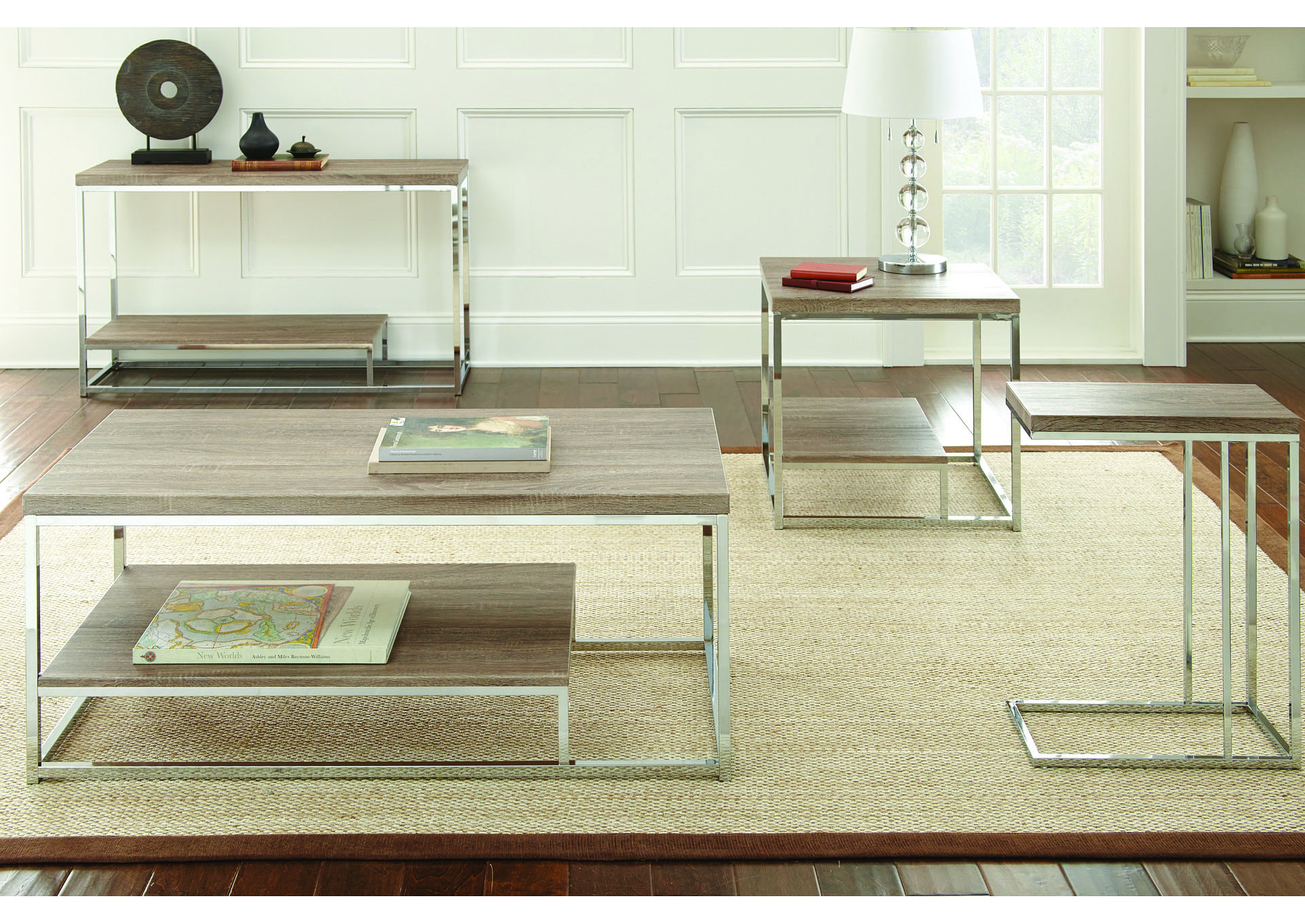 Lucia Brown Chairside End Table,Steve Silver