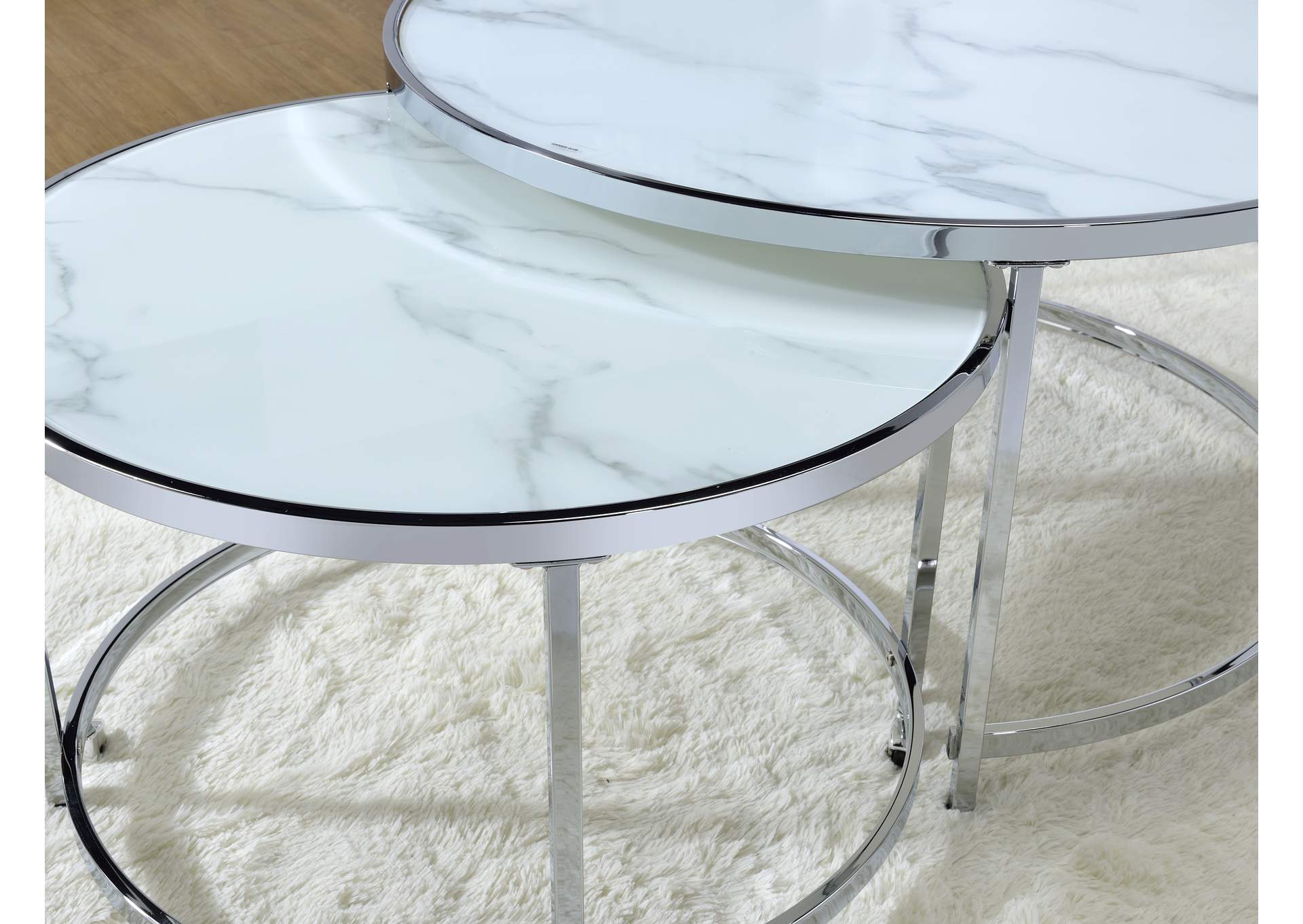 Rayne White Nesting Cocktail Tables,Steve Silver