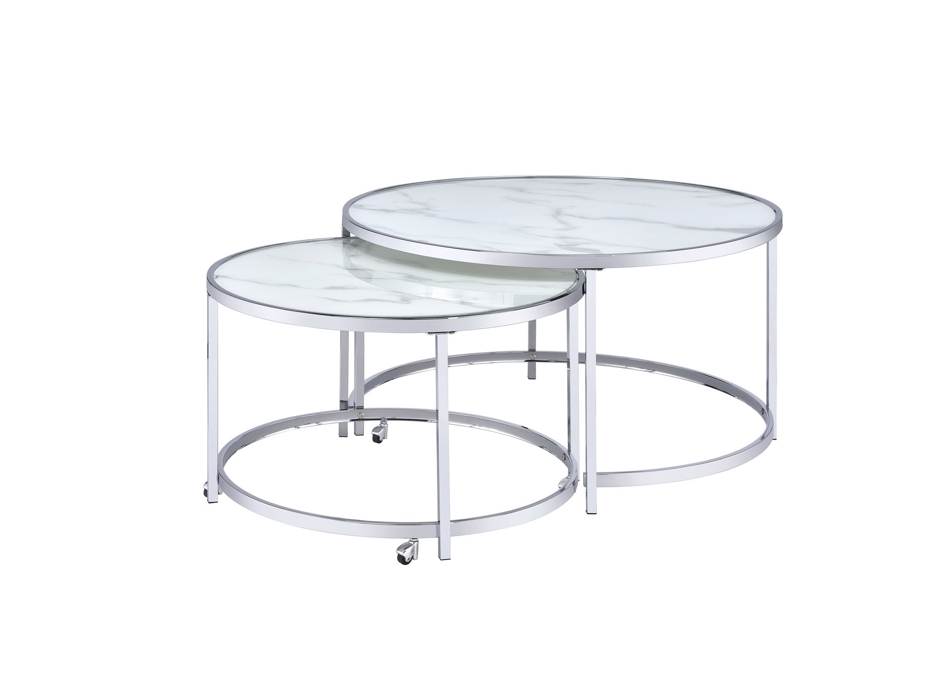 Rayne White Nesting Cocktail Tables,Steve Silver