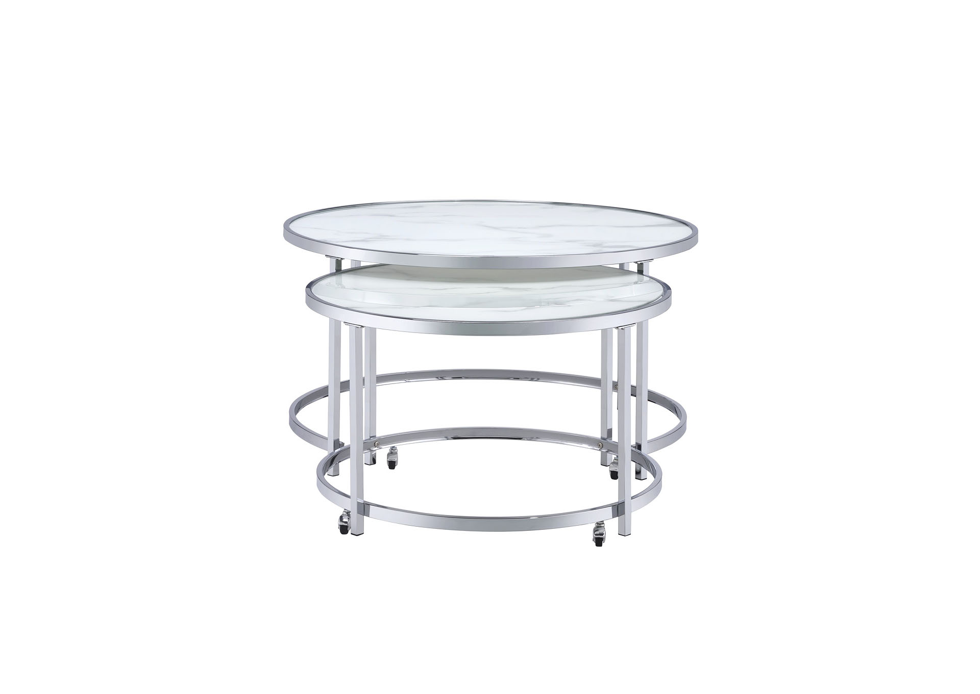 Rayne White Nesting Cocktail Tables,Steve Silver