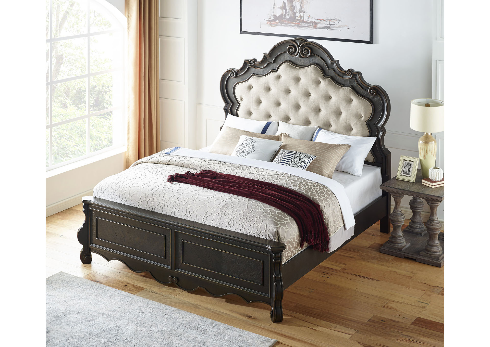 Rhapsody Dark Brown Panel Queen Bed,Steve Silver