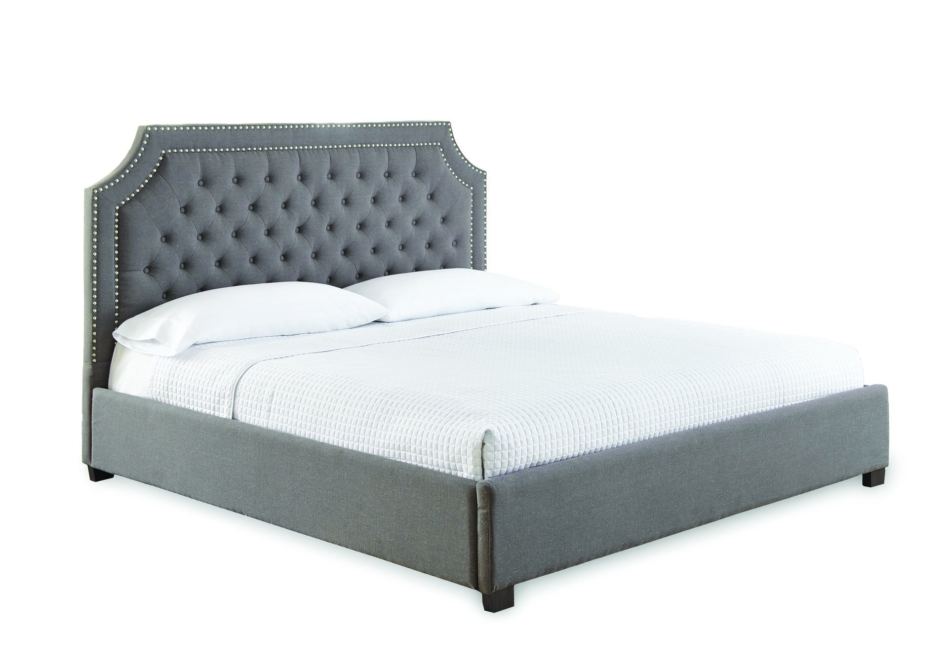 Wilshire Grey Upholstered King Bed,Steve Silver