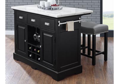 Image for Aspen White & Black Rectangular Counter Dining Table