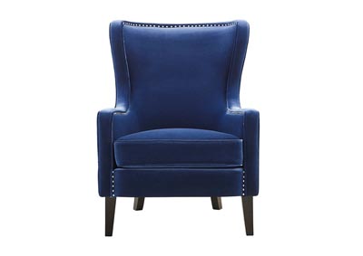 Rosco Navy Velvet Accent Chair,Steve Silver