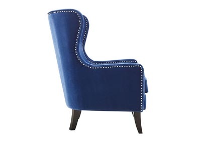 Rosco Navy Velvet Accent Chair,Steve Silver